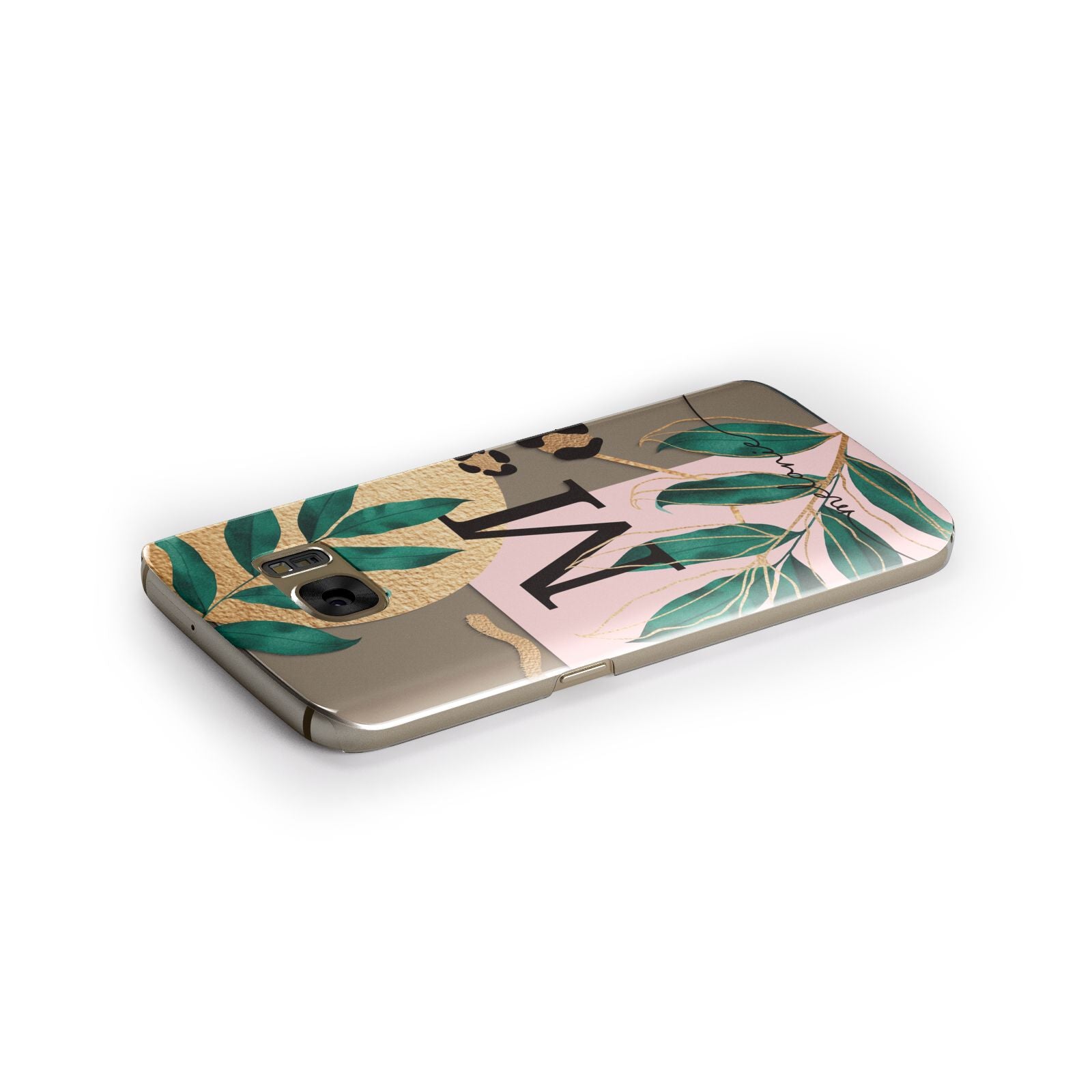 Personalised Monogram Tropical Samsung Galaxy Case Side Close Up