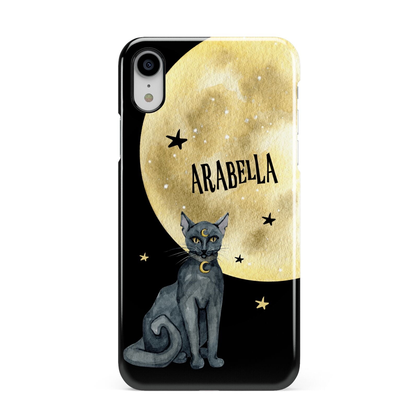 Personalised Moon Cat Halloween Apple iPhone XR White 3D Snap Case