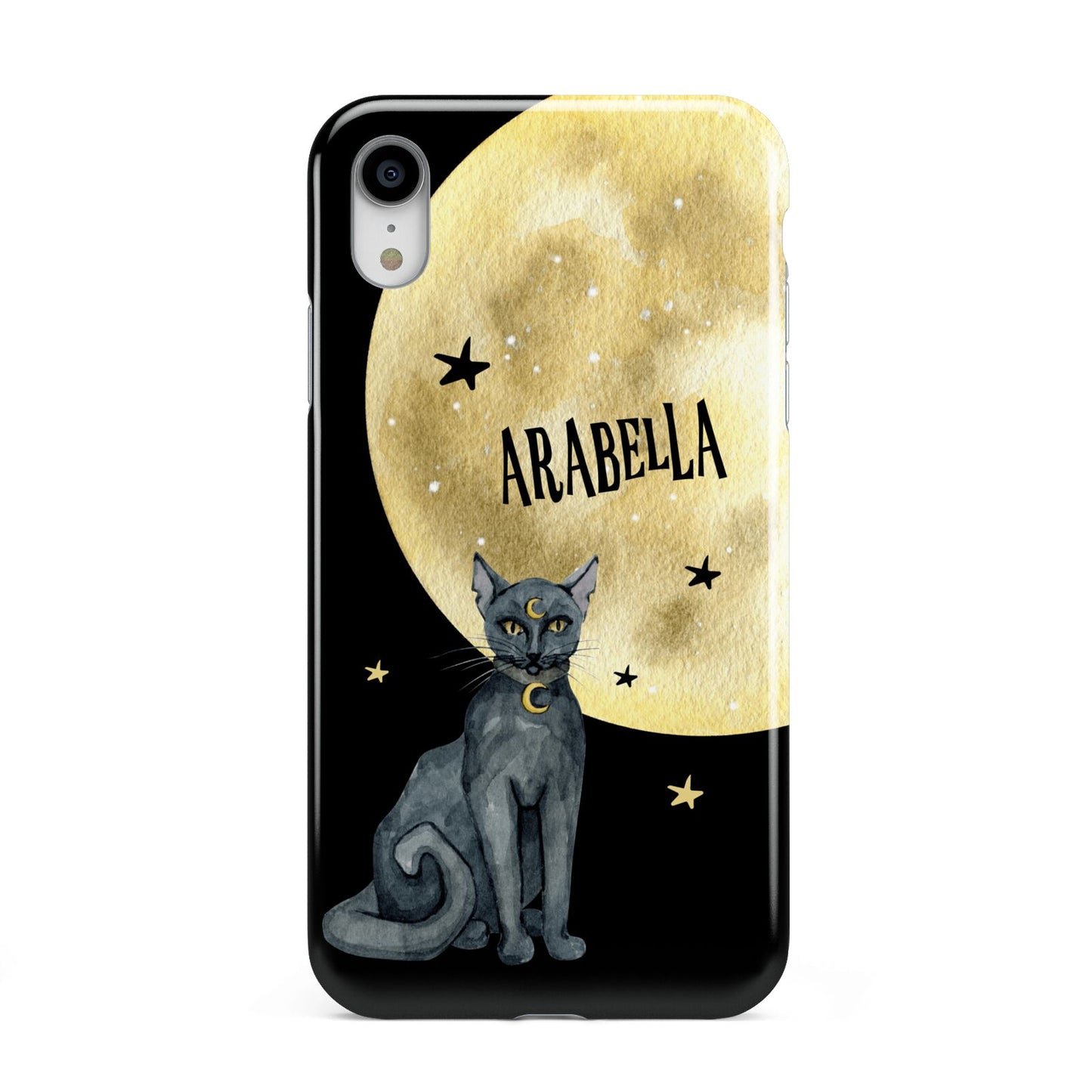 Personalised Moon Cat Halloween Apple iPhone XR White 3D Tough Case