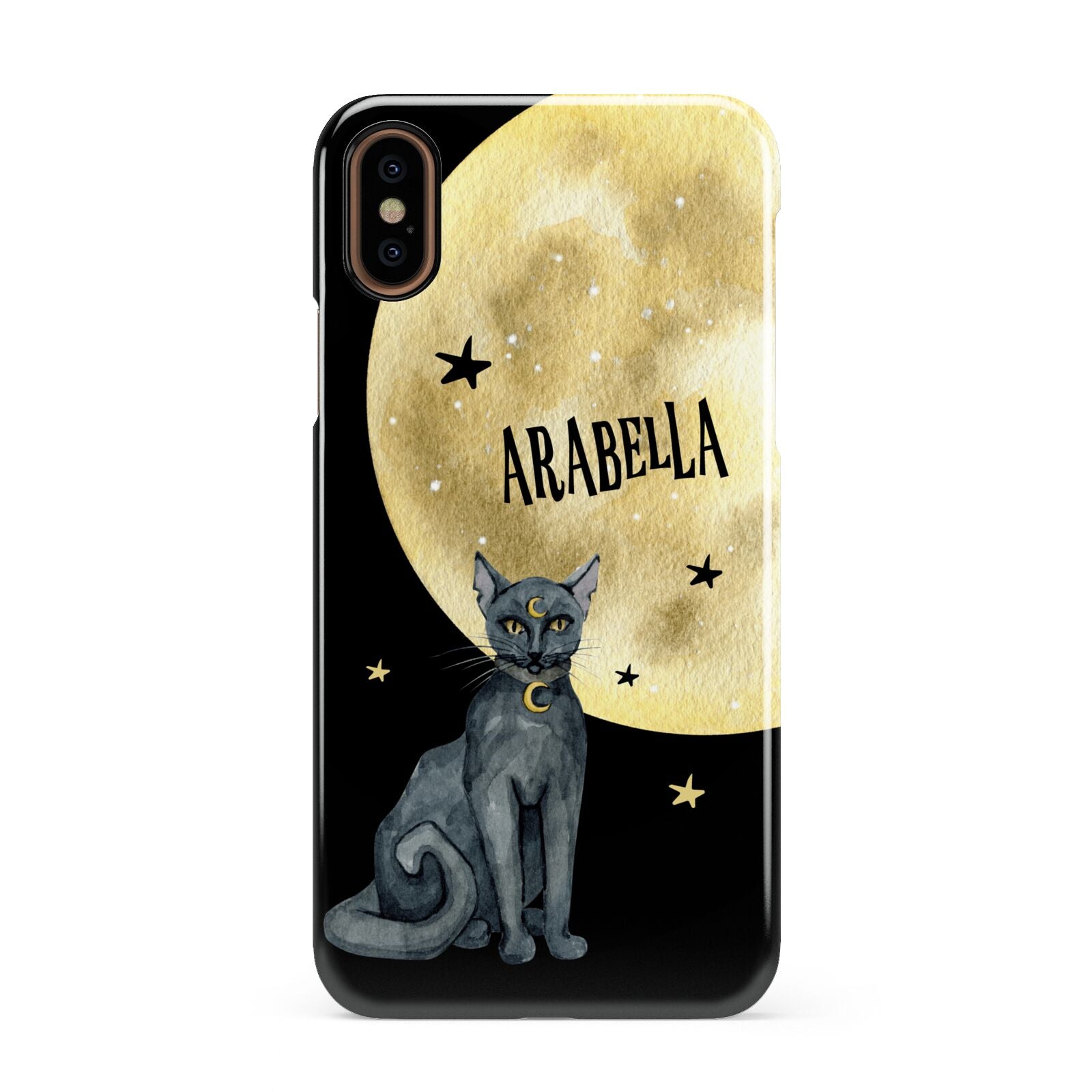 Personalised Moon Cat Halloween Apple iPhone XS 3D Snap Case