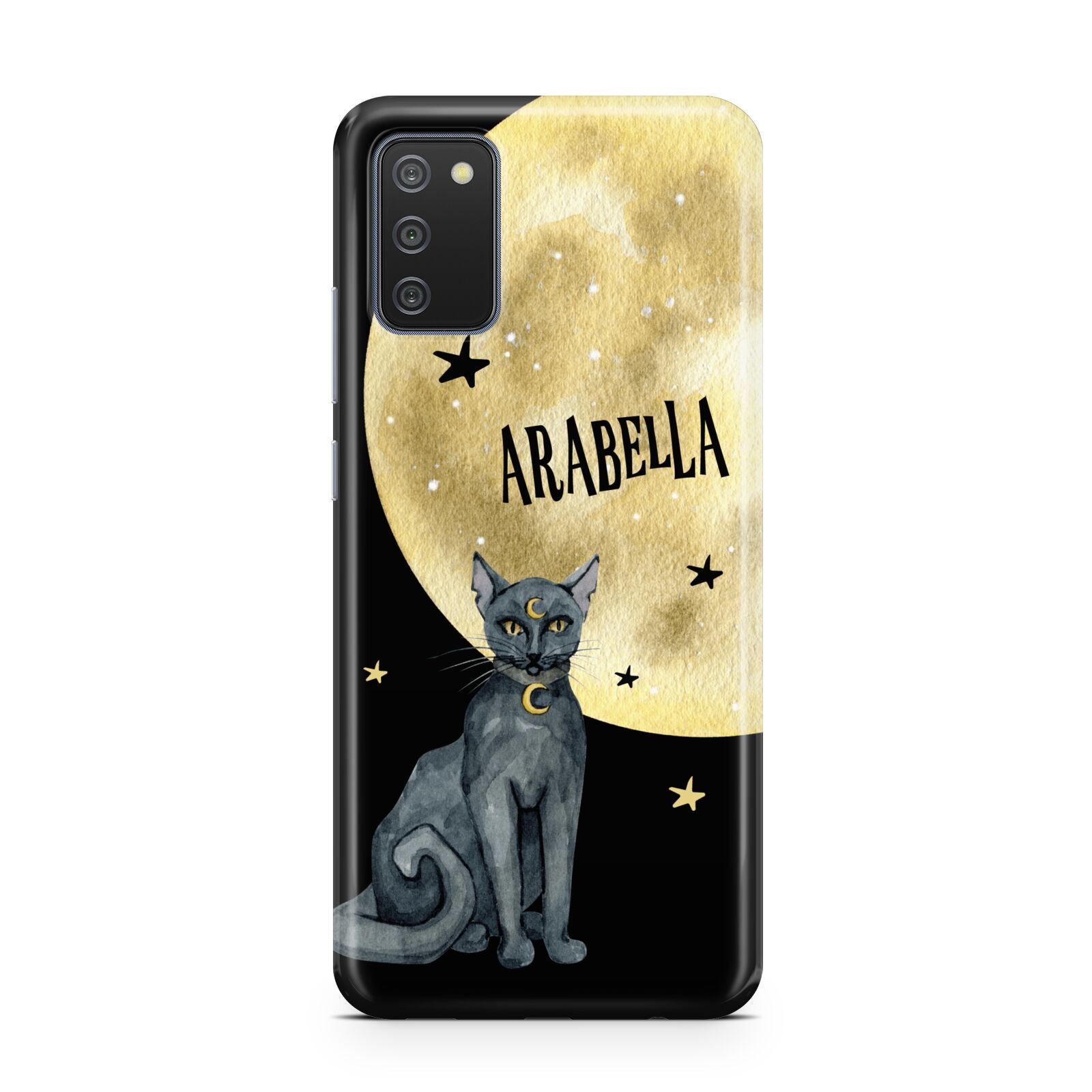 Personalised Moon Cat Halloween Samsung A02s Case