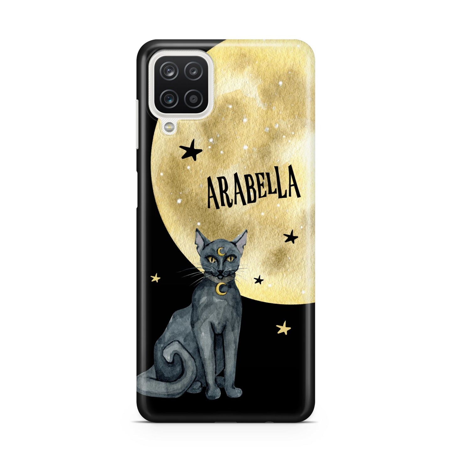 Personalised Moon Cat Halloween Samsung A12 Case