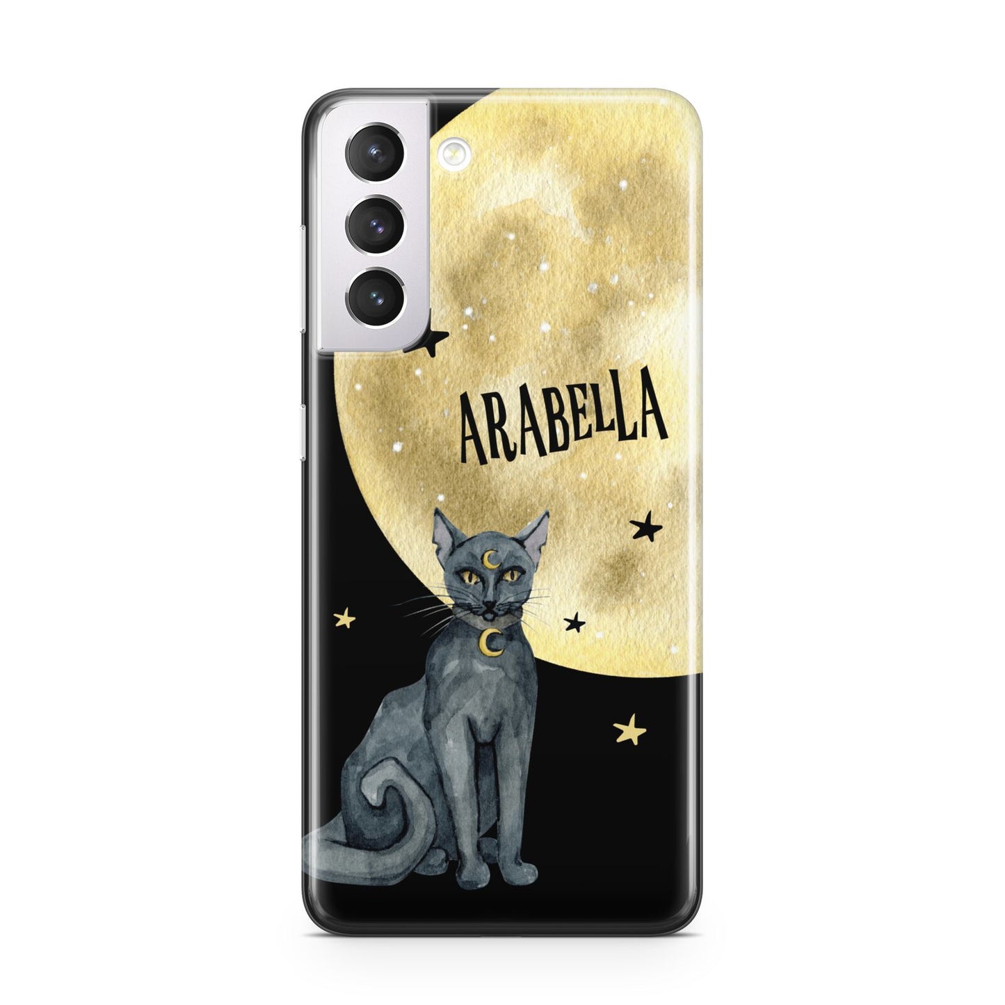 Personalised Moon Cat Halloween Samsung S21 Case