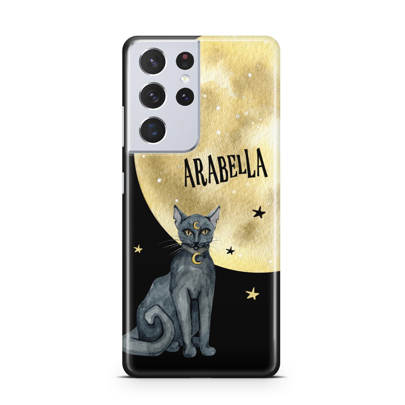 Personalised Moon Cat Halloween Samsung S21 Ultra Case