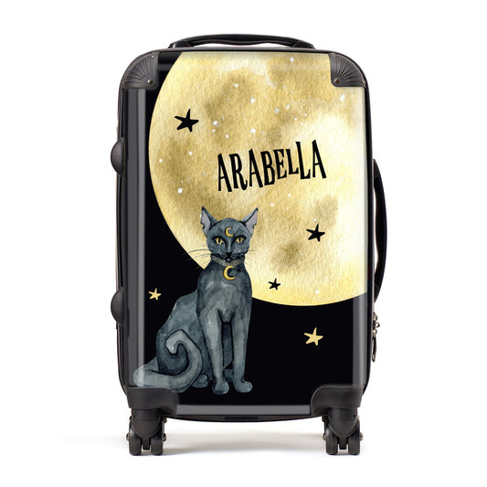 Personalised Moon Cat Halloween Suitcase