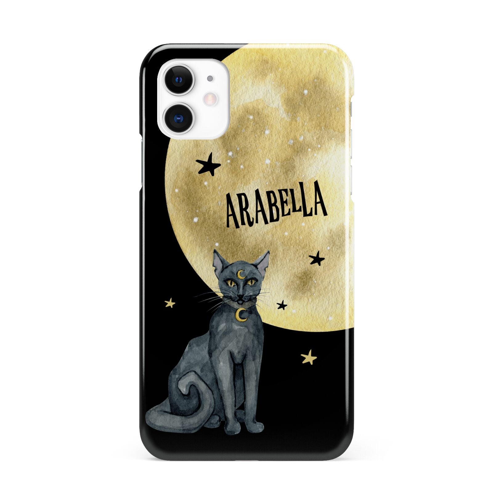 Personalised Moon Cat Halloween iPhone 11 3D Snap Case