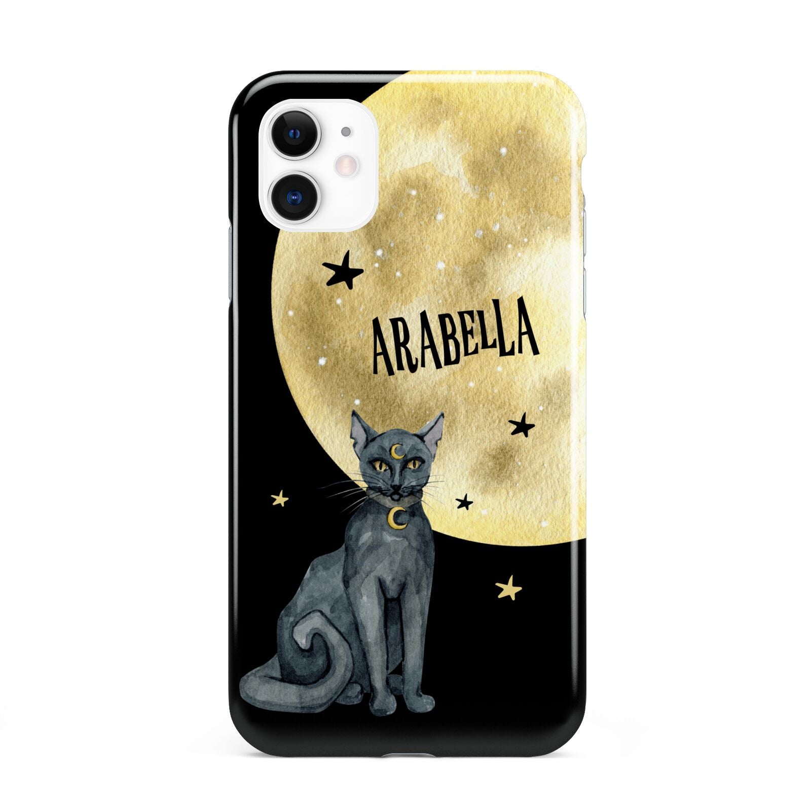 Personalised Moon Cat Halloween iPhone 11 3D Tough Case