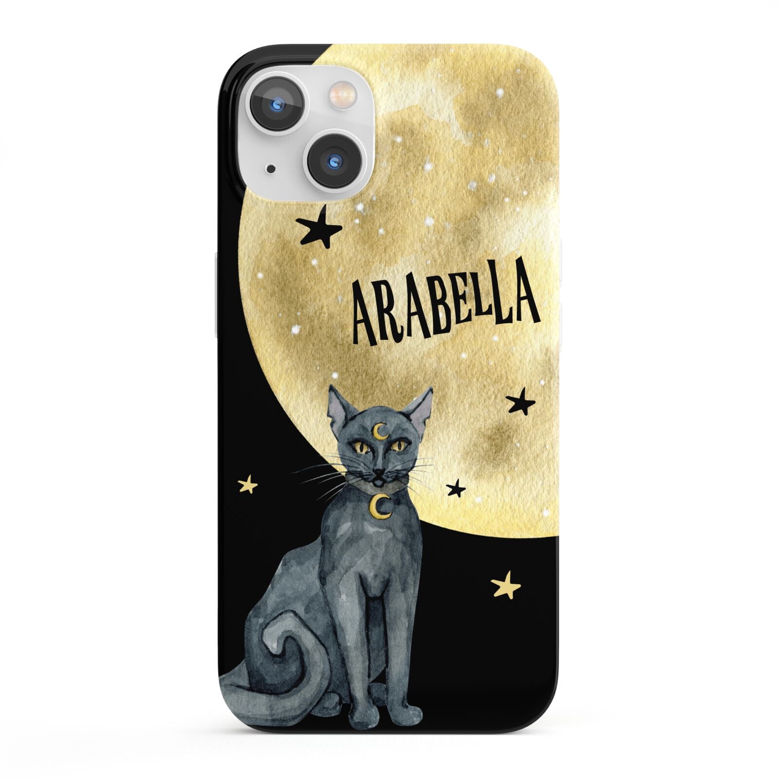 Personalised Moon Cat Halloween iPhone 13 Full Wrap 3D Snap Case