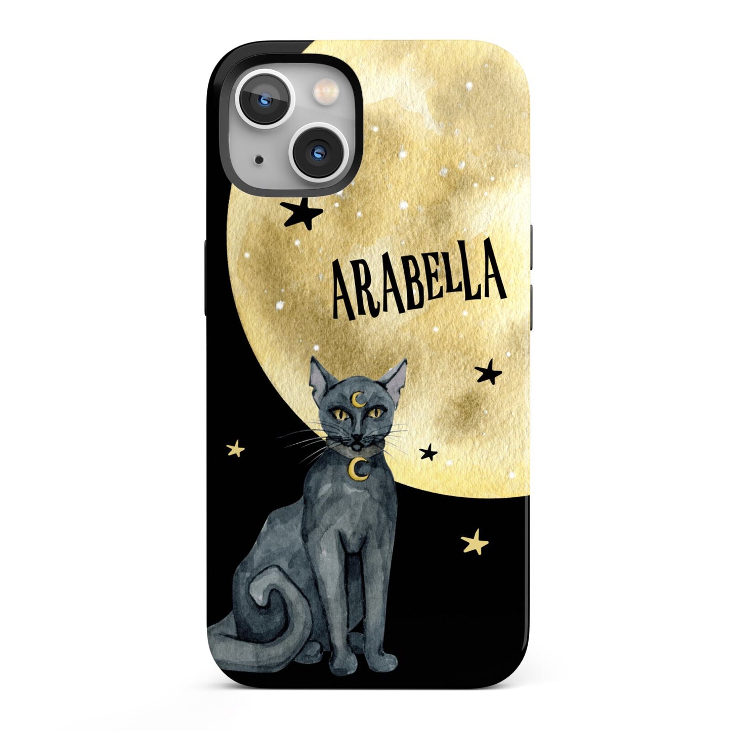 Personalised Moon Cat Halloween iPhone 13 Full Wrap 3D Tough Case