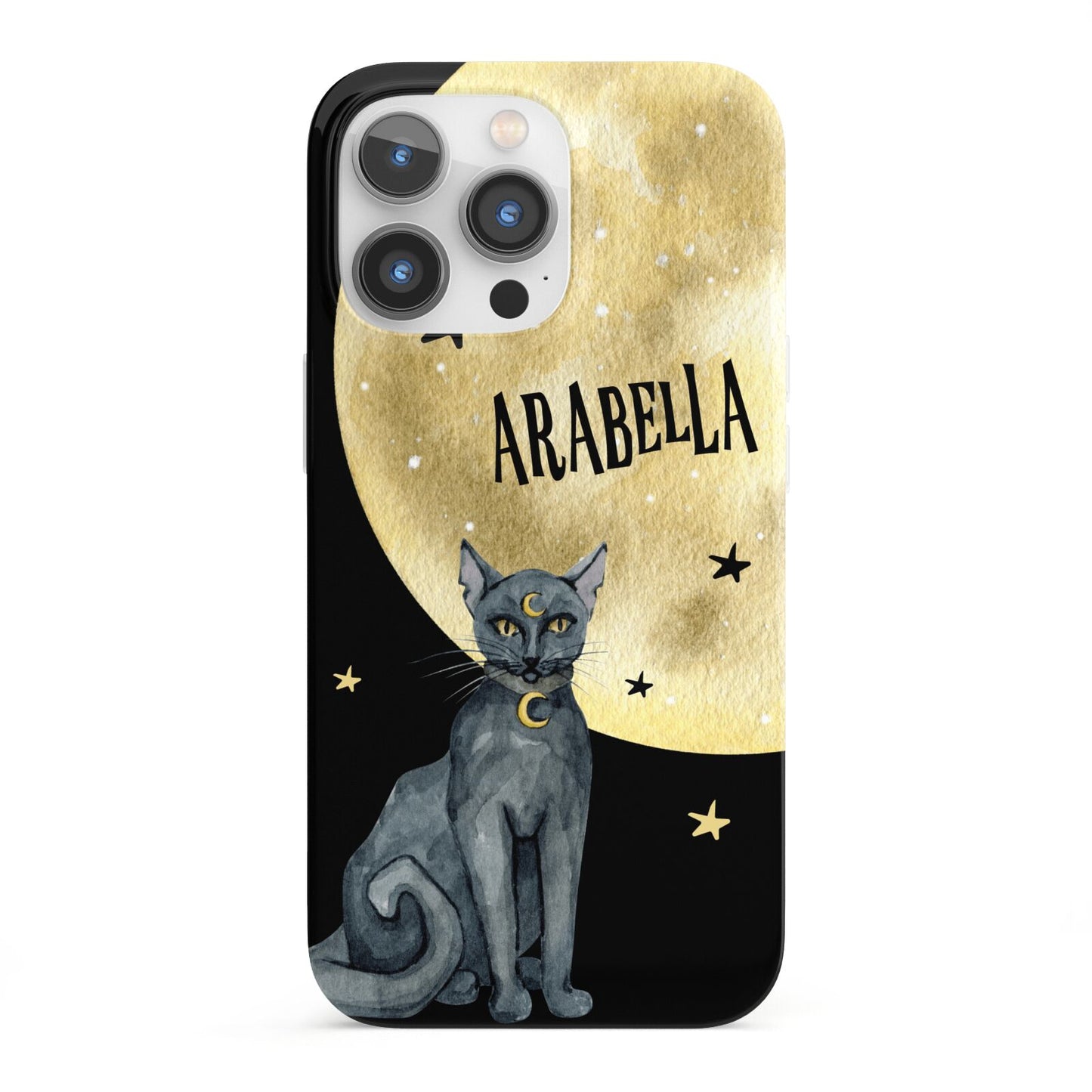 Personalised Moon Cat Halloween iPhone 13 Pro Full Wrap 3D Snap Case