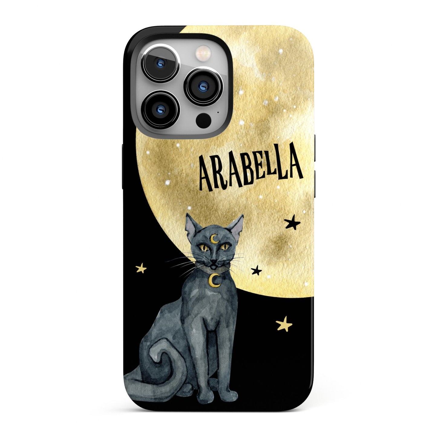 Personalised Moon Cat Halloween iPhone 13 Pro Full Wrap 3D Tough Case