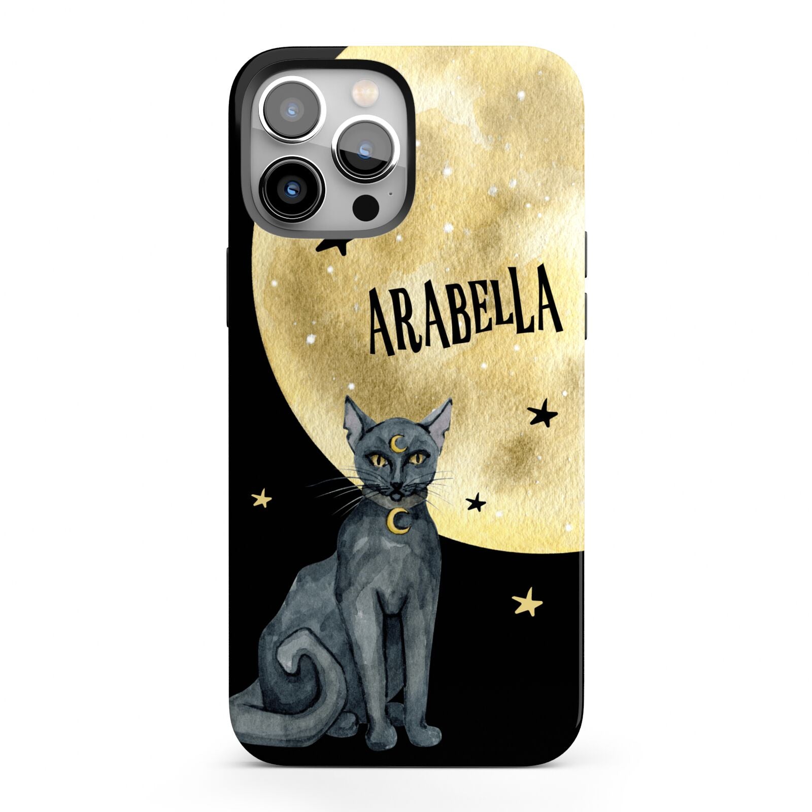 Personalised Moon Cat Halloween iPhone 13 Pro Max Full Wrap 3D Tough Case