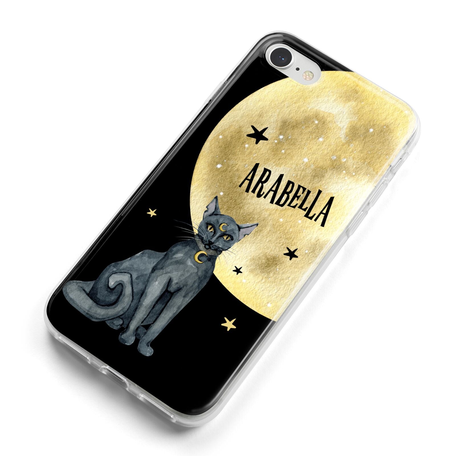 Personalised Moon Cat Halloween iPhone 8 Bumper Case on Silver iPhone Alternative Image