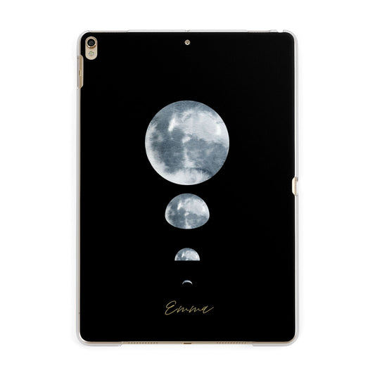 Personalised Moon Phases Apple iPad Gold Case