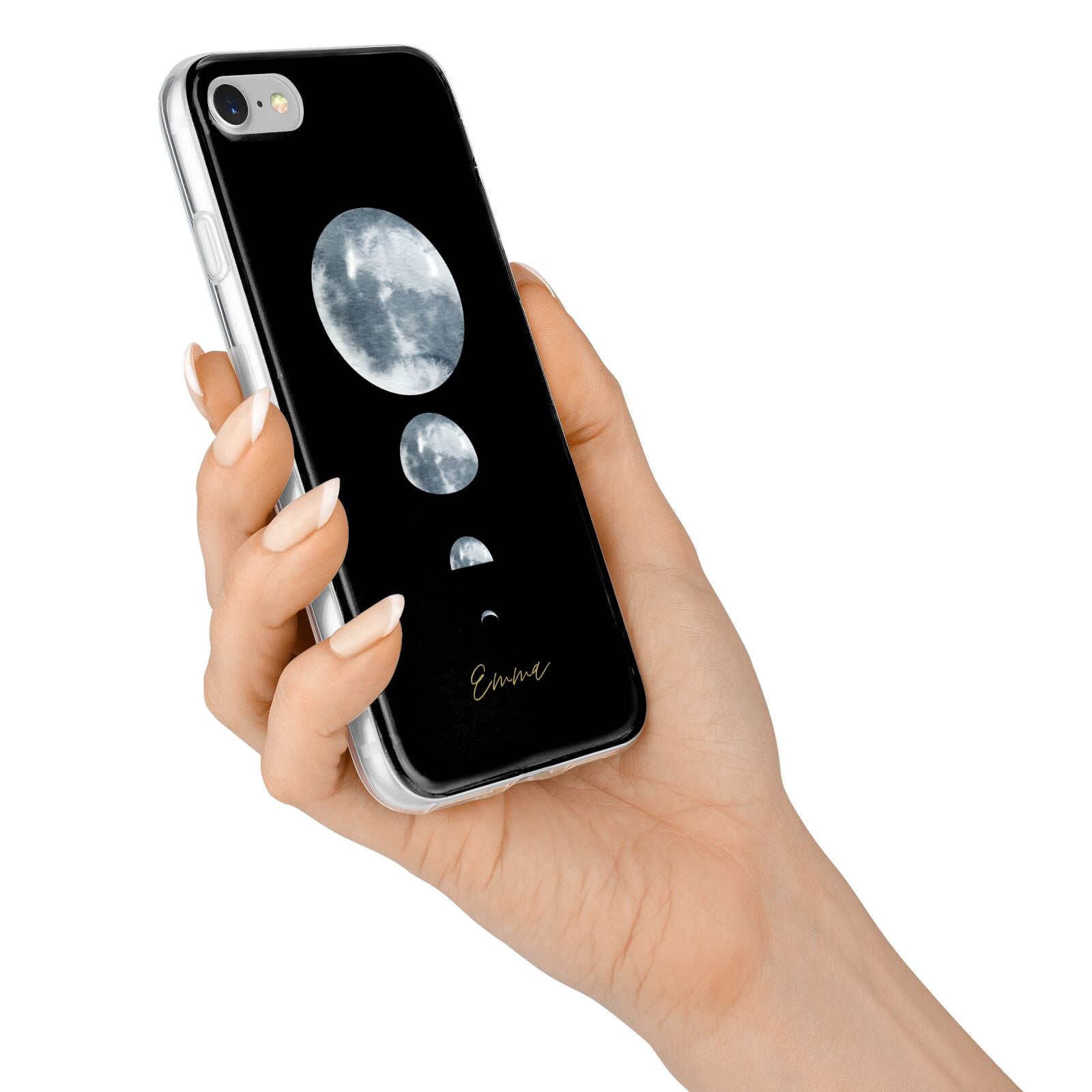 Personalised Moon Phases iPhone 7 Bumper Case on Silver iPhone Alternative Image