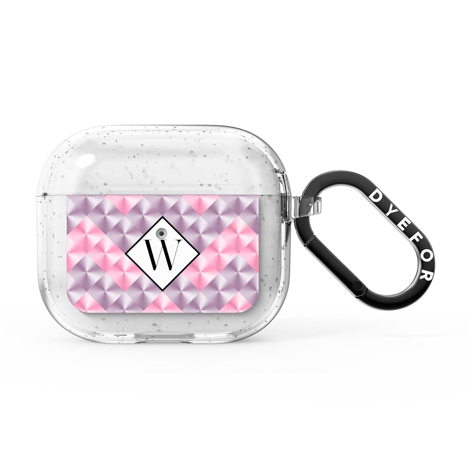 Personalised Mother Of Pearl Monogram Letter AirPods Glitter Case 3rd Gen