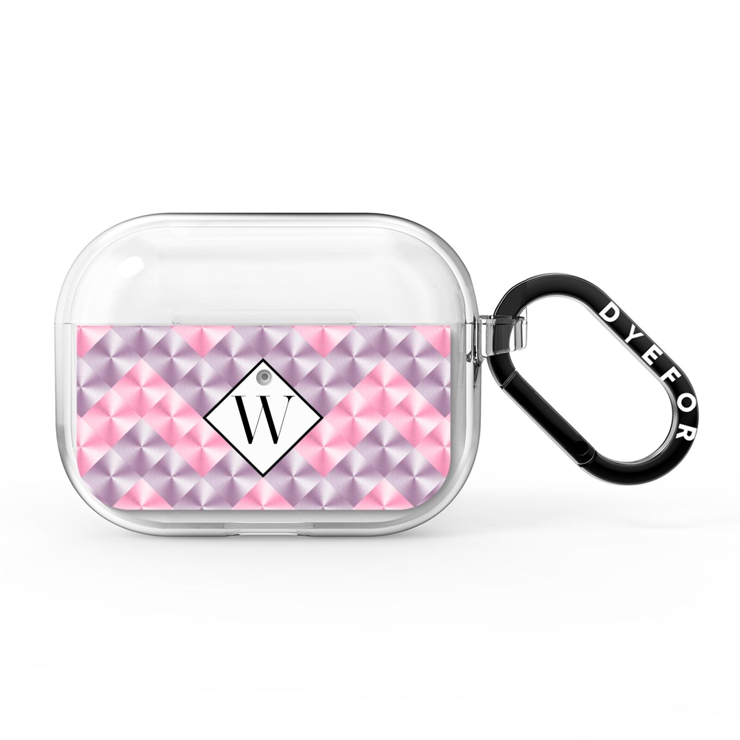 Personalised Mother Of Pearl Monogram Letter AirPods Pro Clear Case