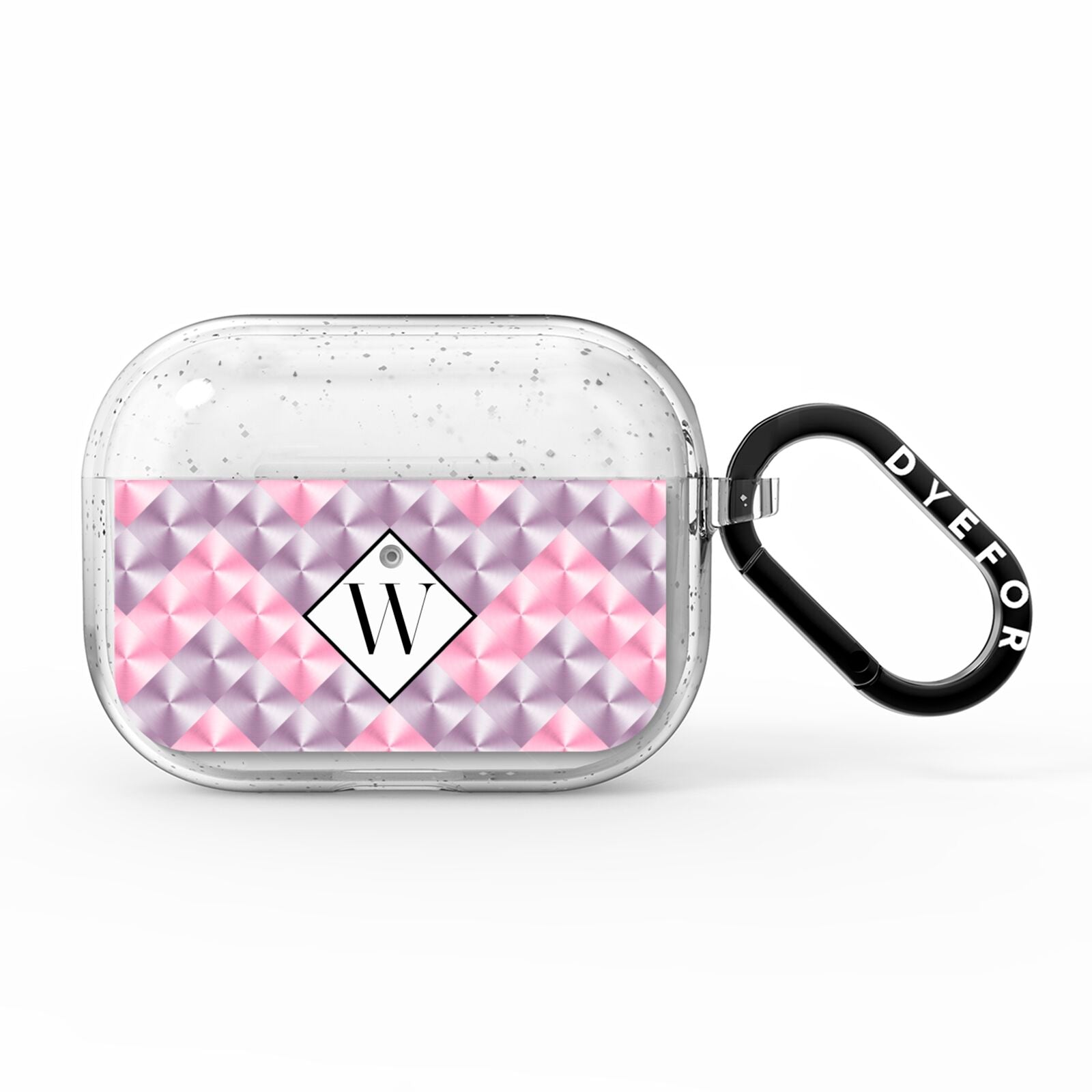 Personalised Mother Of Pearl Monogram Letter AirPods Pro Glitter Case