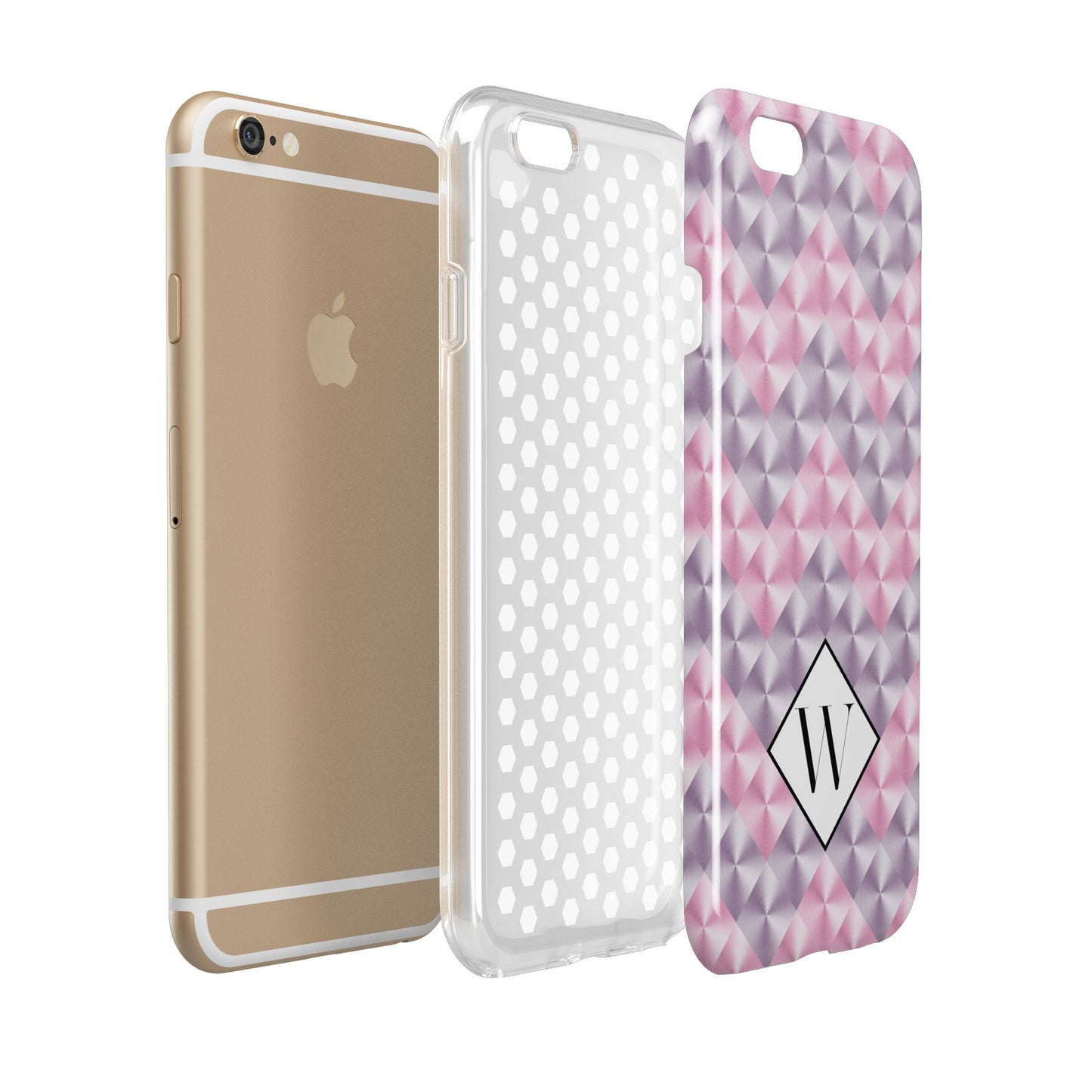 Personalised Mother Of Pearl Monogram Letter Apple iPhone 6 3D Tough Case Expanded view