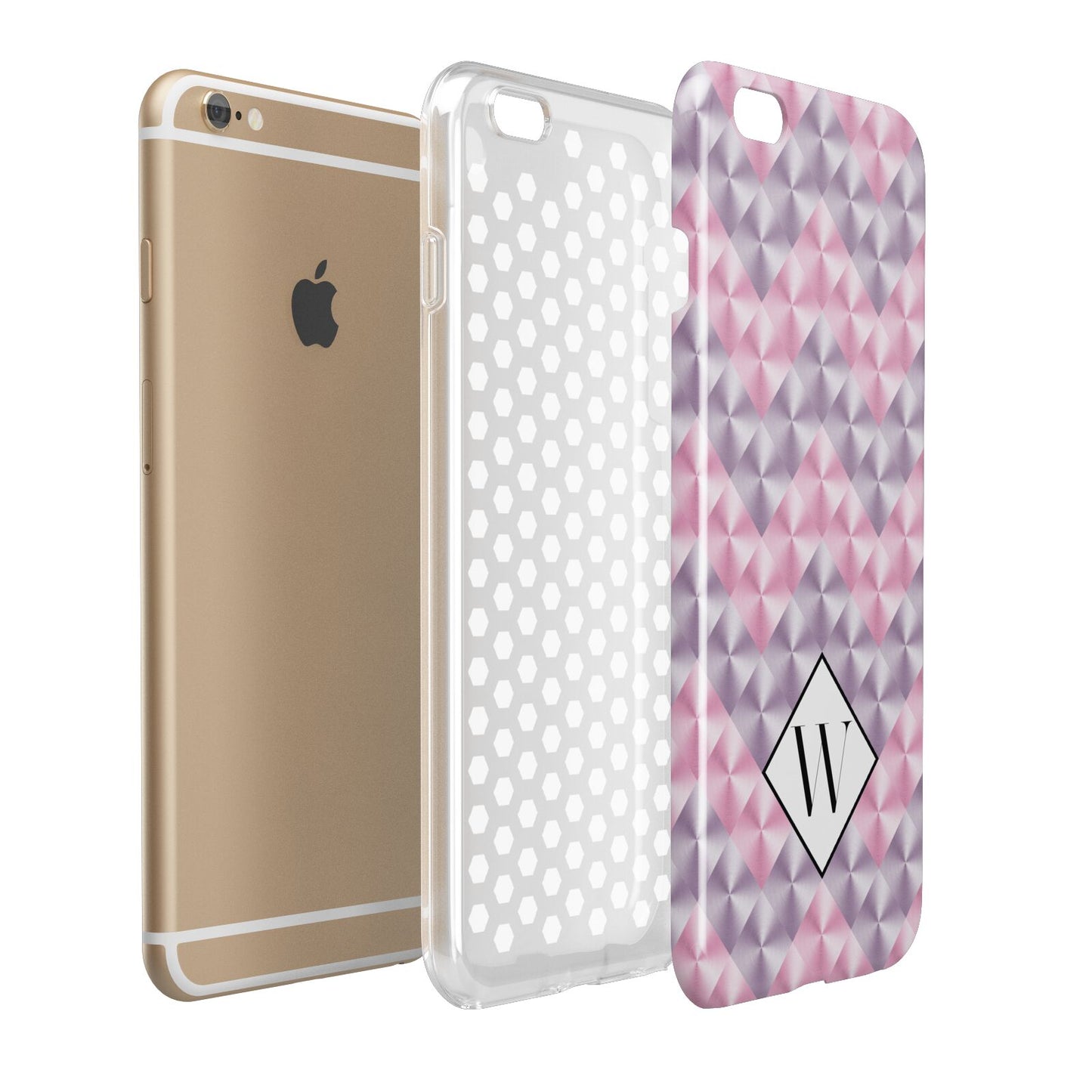 Personalised Mother Of Pearl Monogram Letter Apple iPhone 6 Plus 3D Tough Case Expand Detail Image