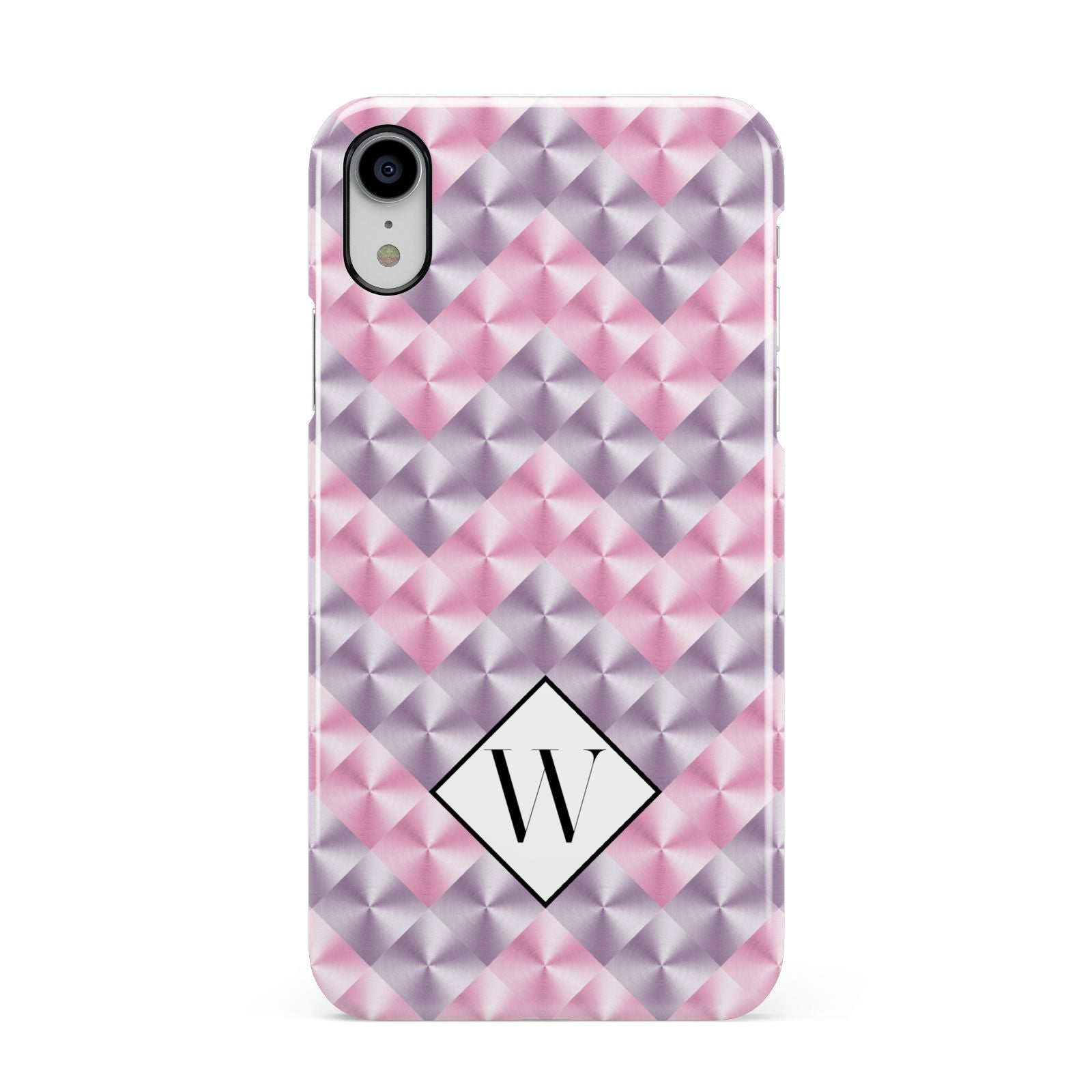 Personalised Mother Of Pearl Monogram Letter Apple iPhone XR White 3D Snap Case