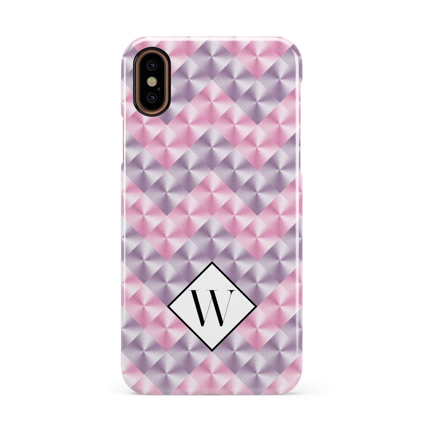 Personalised Mother Of Pearl Monogram Letter Apple iPhone XS 3D Snap Case