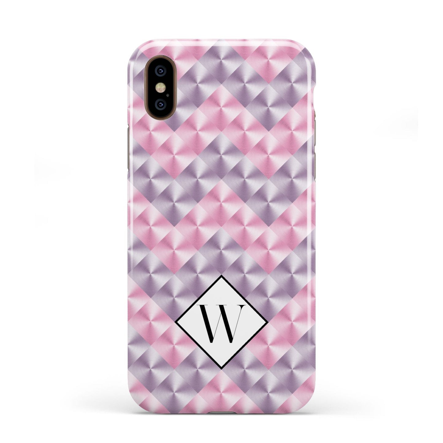 Personalised Mother Of Pearl Monogram Letter Apple iPhone XS 3D Tough