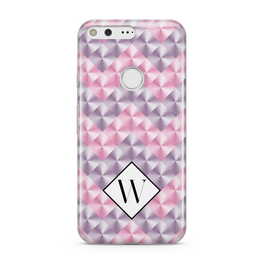 Personalised Mother Of Pearl Monogram Letter Google Pixel Case