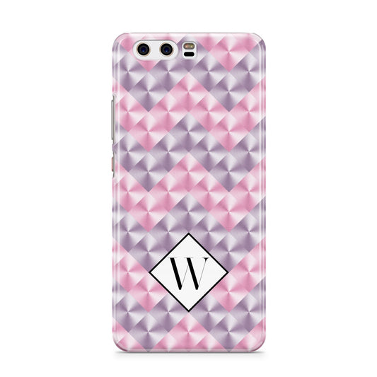 Personalised Mother Of Pearl Monogram Letter Huawei P10 Phone Case