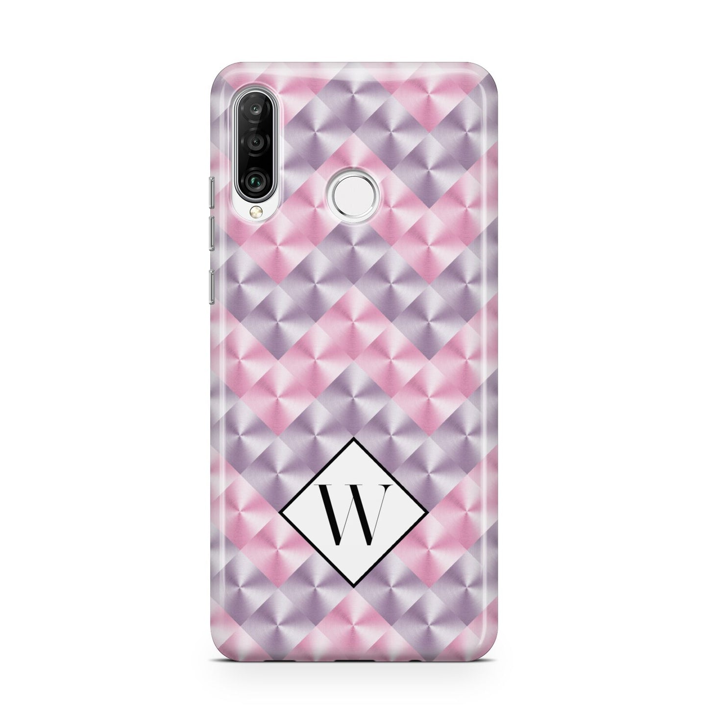 Personalised Mother Of Pearl Monogram Letter Huawei P30 Lite Phone Case