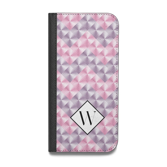 Personalised Mother Of Pearl Monogram Letter Vegan Leather Flip iPhone Case