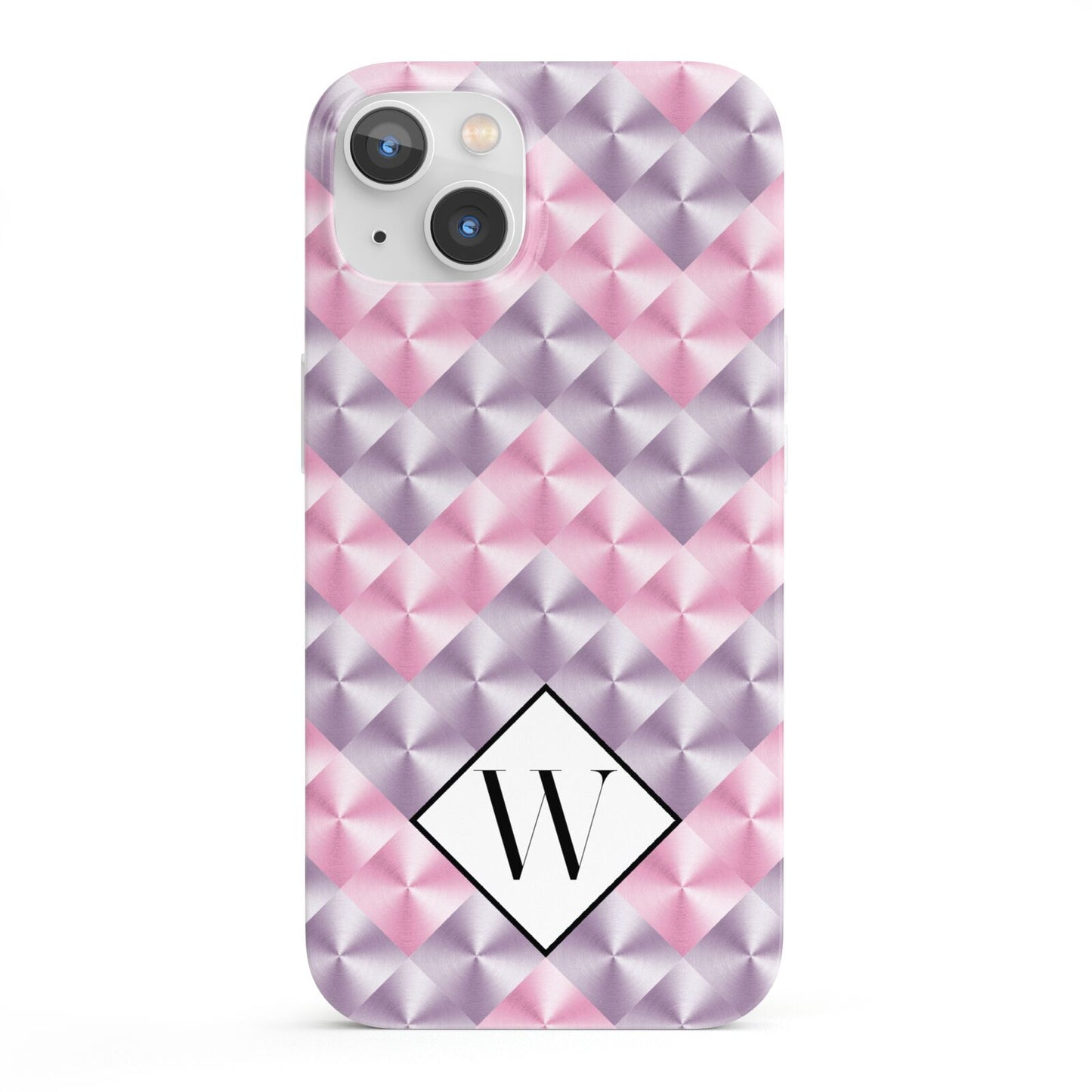 Personalised Mother Of Pearl Monogram Letter iPhone 13 Full Wrap 3D Snap Case