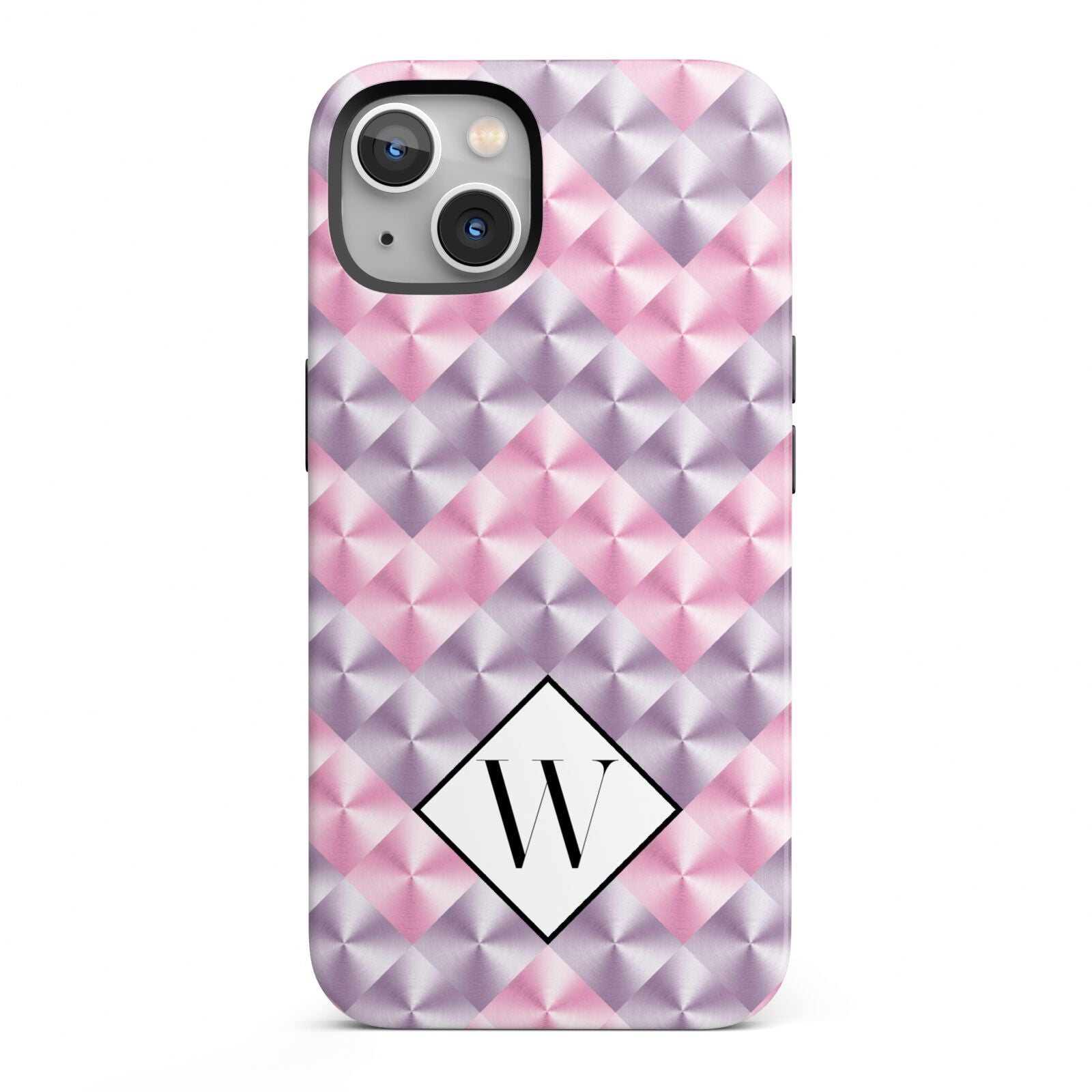 Personalised Mother Of Pearl Monogram Letter iPhone 13 Full Wrap 3D Tough Case