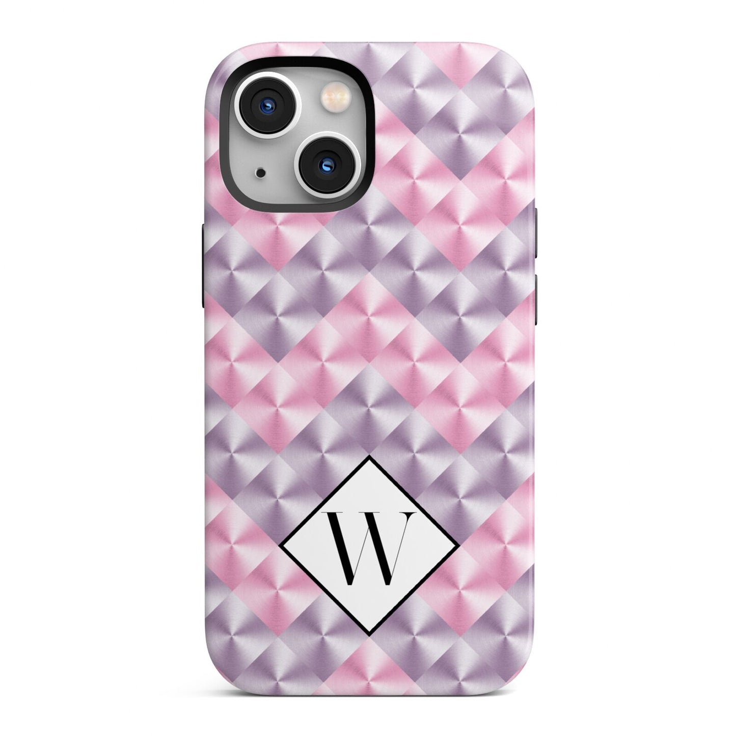 Personalised Mother Of Pearl Monogram Letter iPhone 13 Mini Full Wrap 3D Tough Case