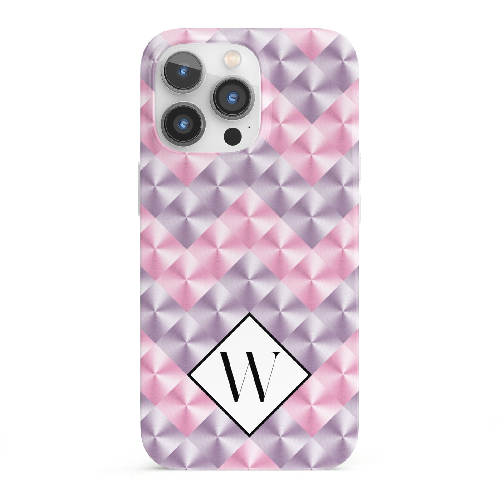 Personalised Mother Of Pearl Monogram Letter iPhone 13 Pro Full Wrap 3D Snap Case