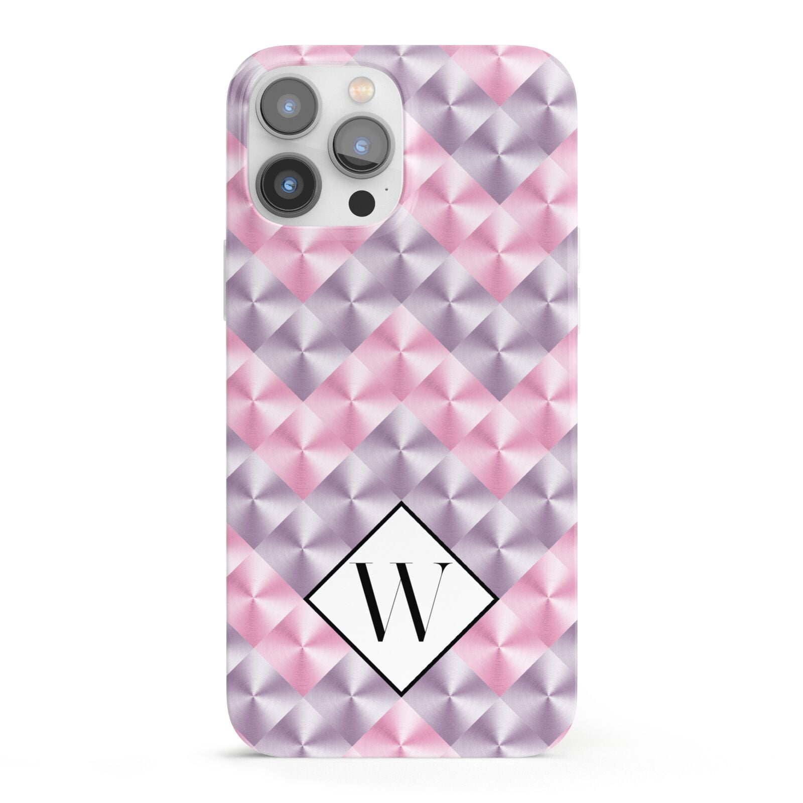 Personalised Mother Of Pearl Monogram Letter iPhone 13 Pro Max Full Wrap 3D Snap Case