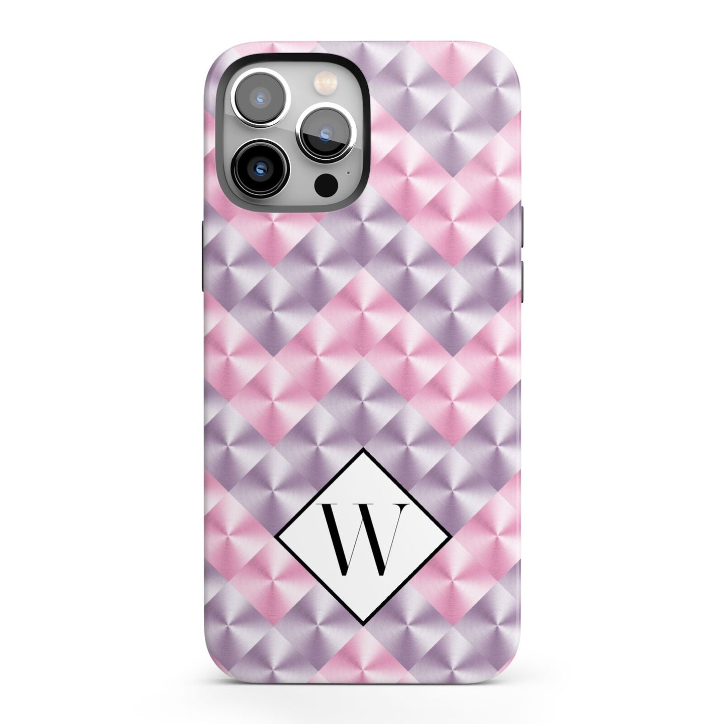 Personalised Mother Of Pearl Monogram Letter iPhone 13 Pro Max Full Wrap 3D Tough Case