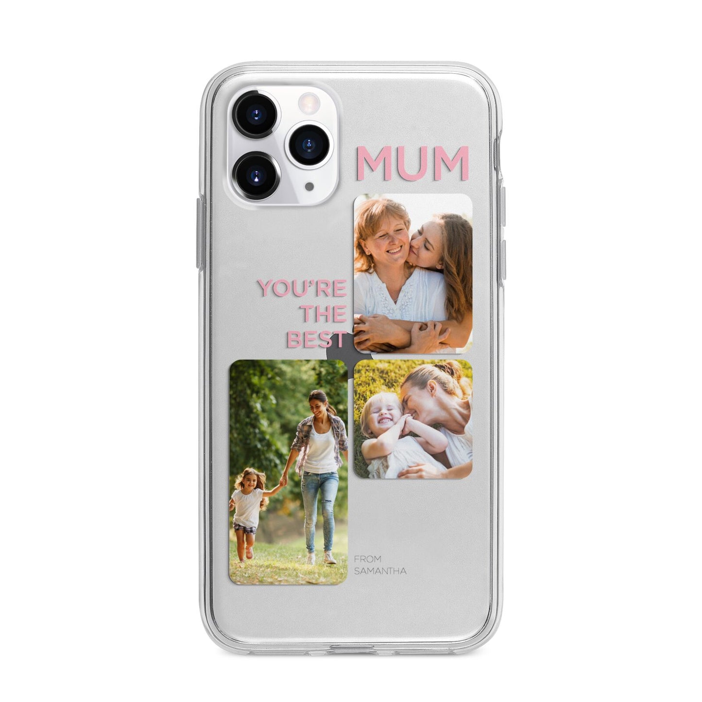 Personalised Mothers Day Apple iPhone 11 Pro in Silver with Bumper Case