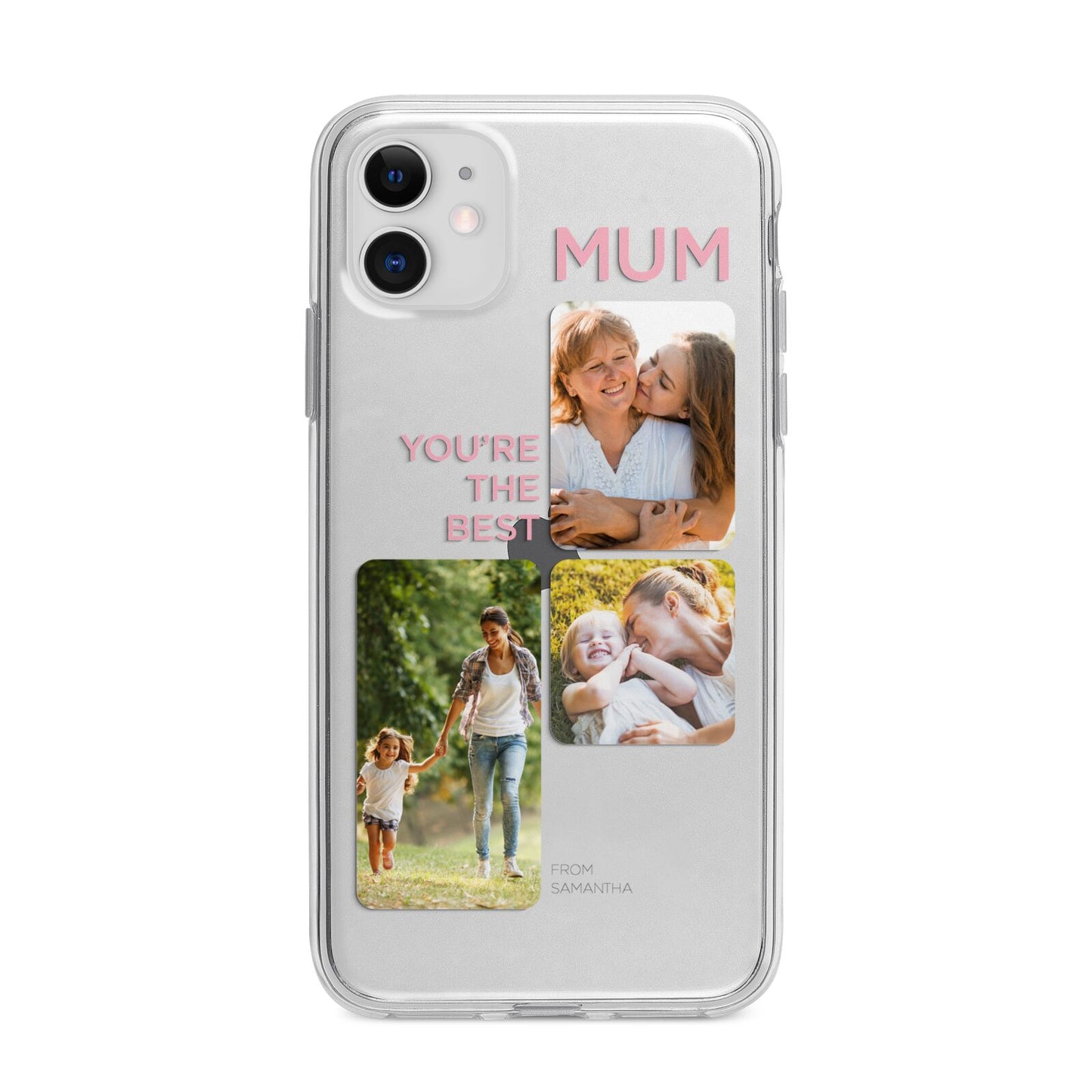 Personalised Mothers Day Apple iPhone 11 in White with Bumper Case