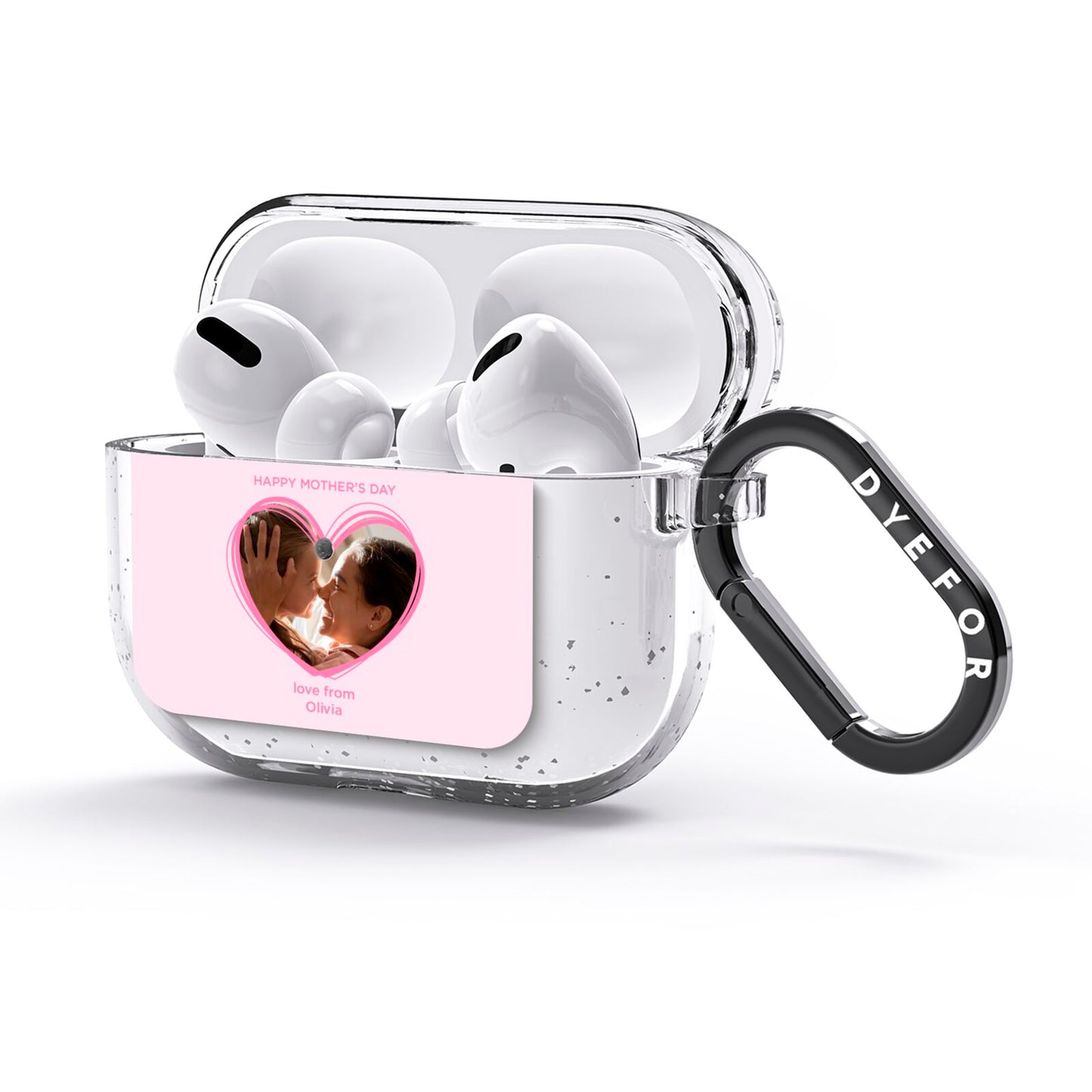 Personalised Mothers Day Photo Name AirPods Glitter Case 3rd Gen Side Image