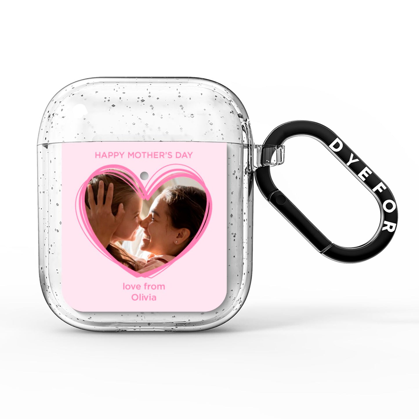 Personalised Mothers Day Photo Name AirPods Glitter Case