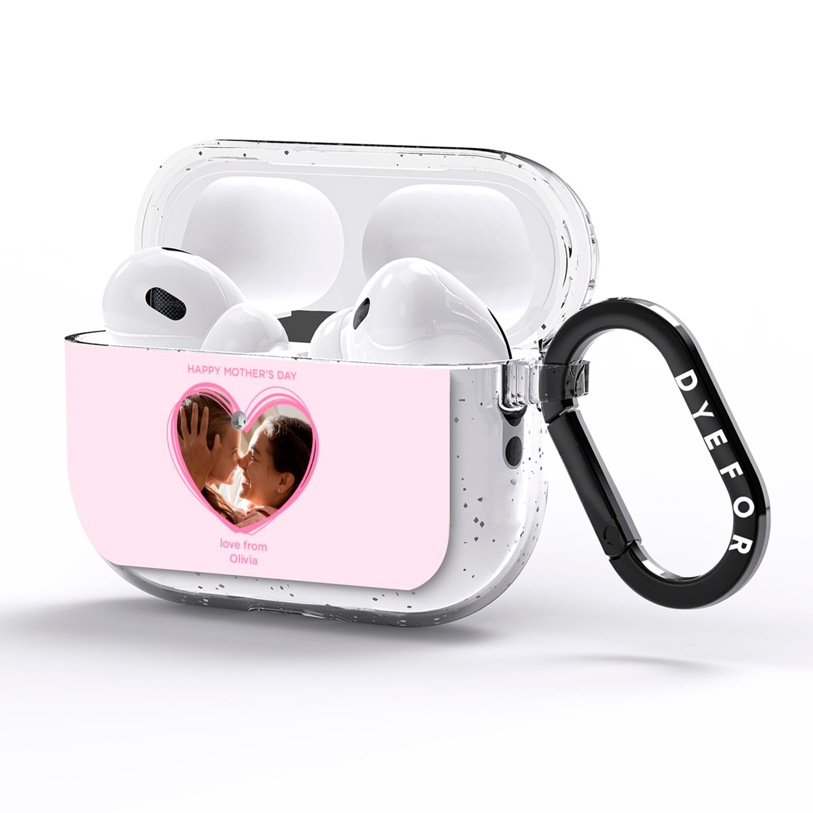 Personalised Mothers Day Photo Name AirPods Pro Glitter Case Side Image
