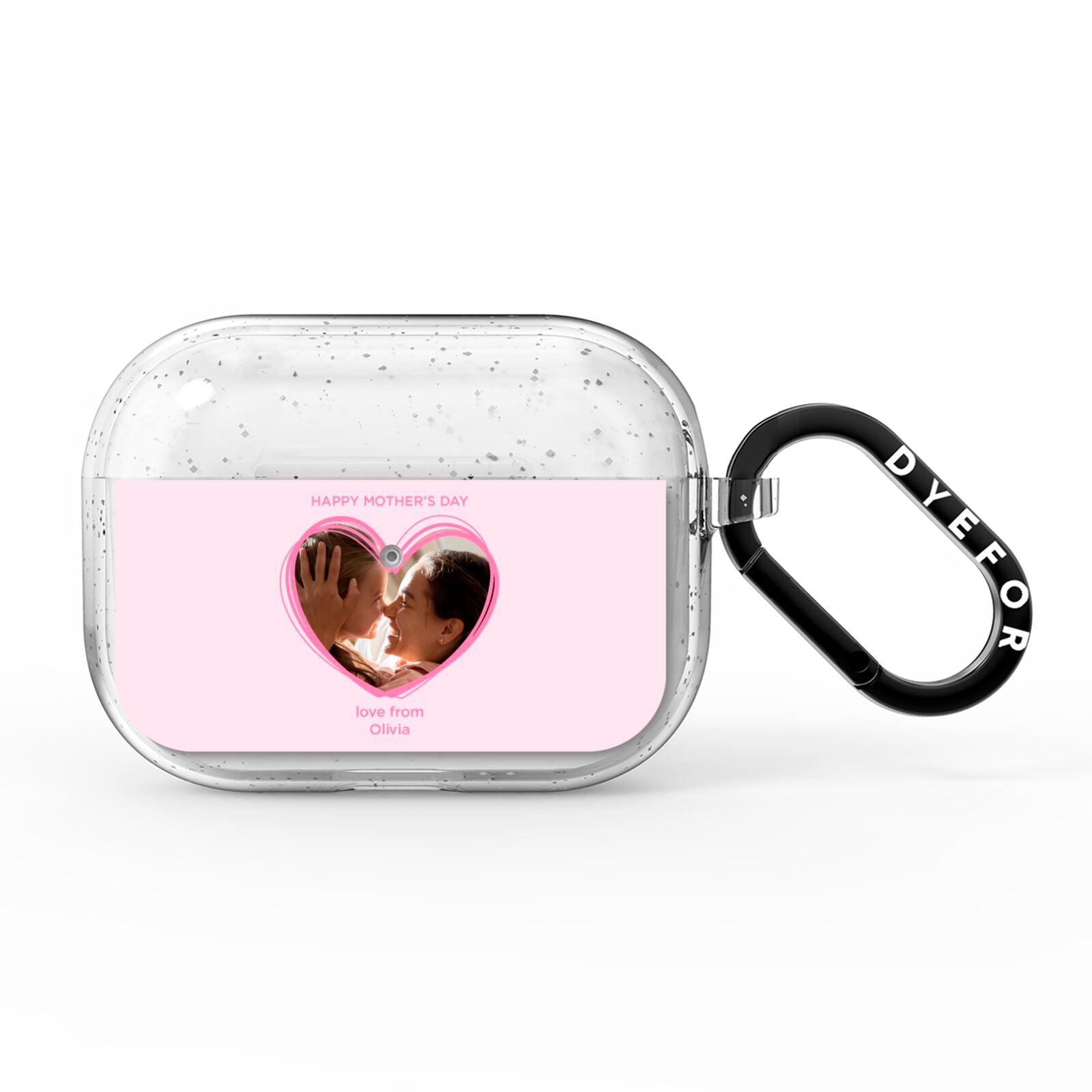 Personalised Mothers Day Photo Name AirPods Pro Glitter Case