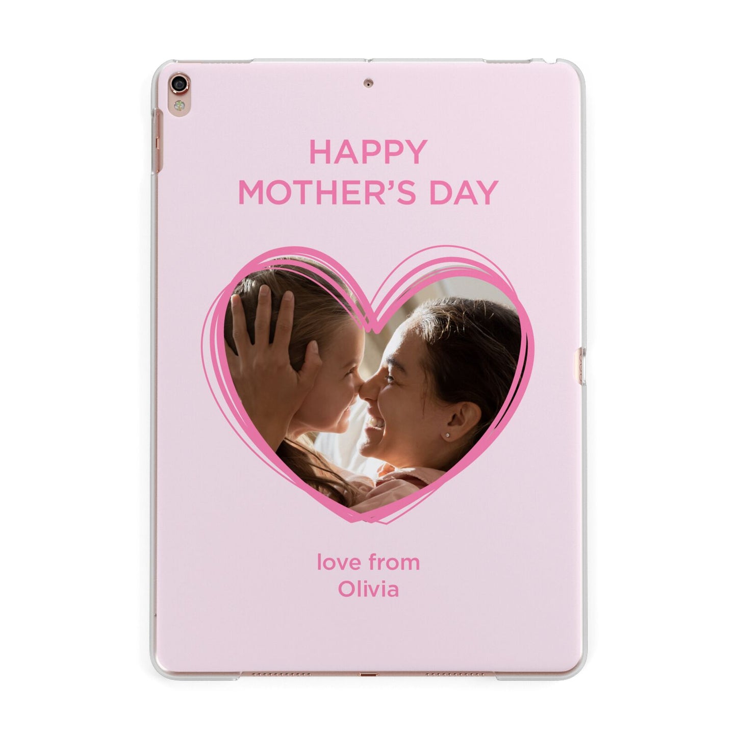 Personalised Mothers Day Photo Name Apple iPad Rose Gold Case