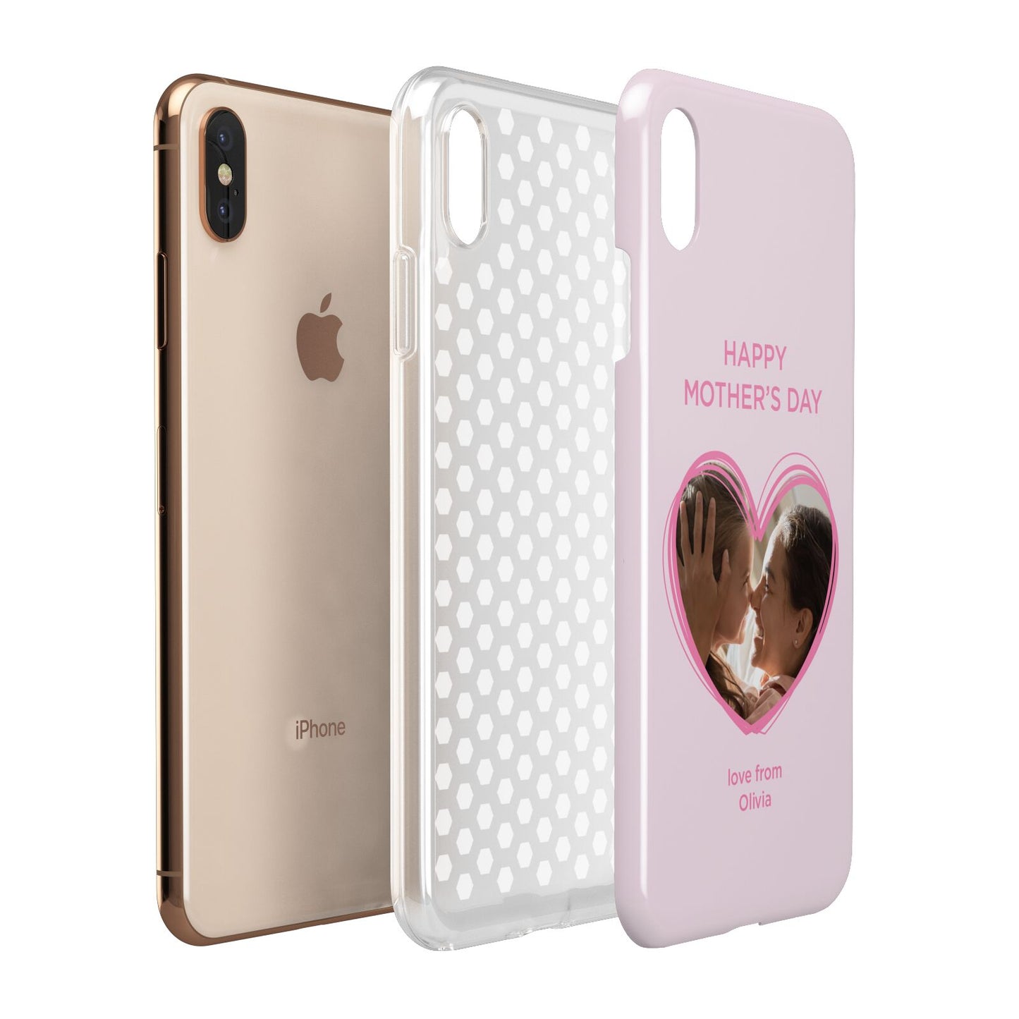 Personalised Mothers Day Photo Name Apple iPhone Xs Max 3D Tough Case Expanded View