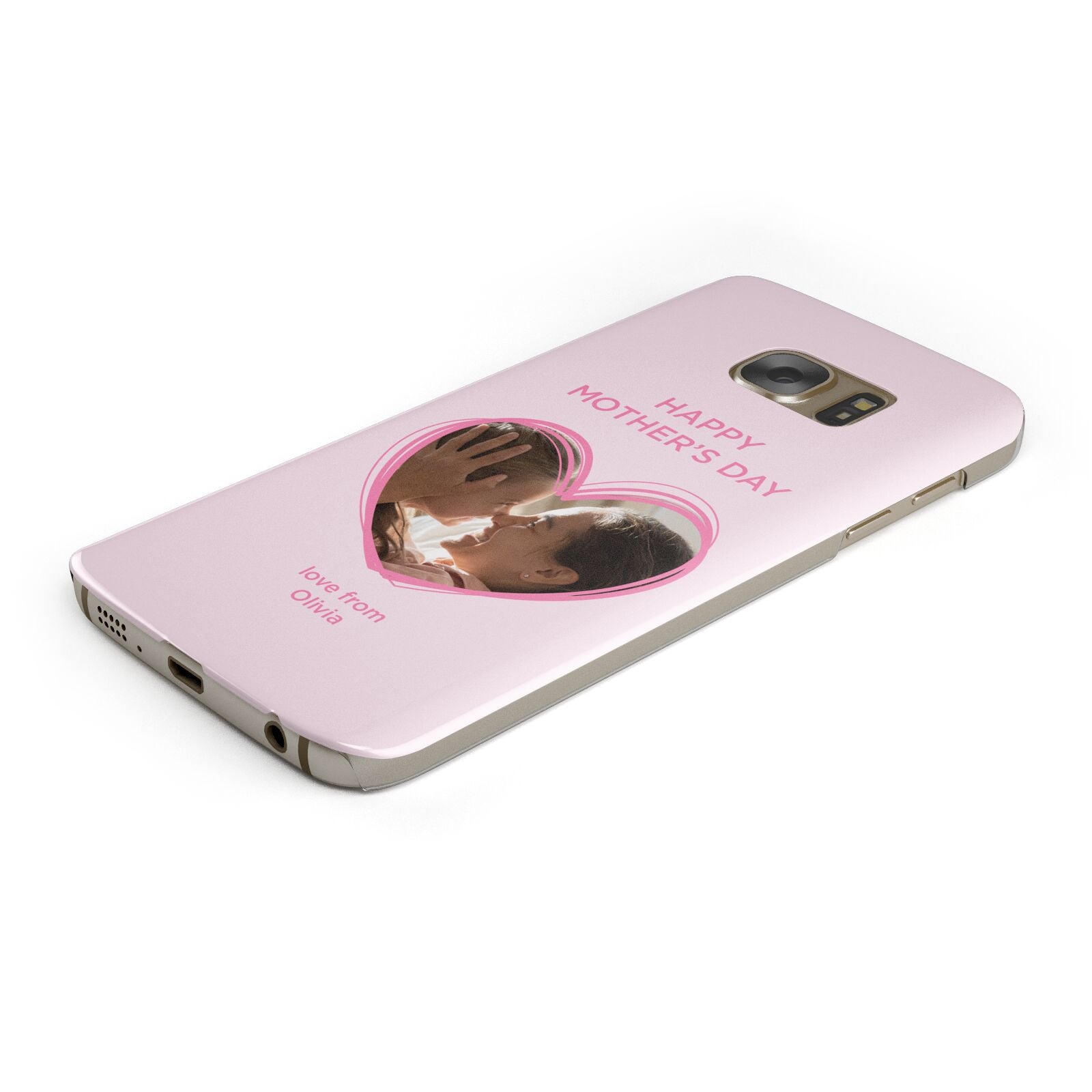 Personalised Mothers Day Photo Name Protective Samsung Galaxy Case Angled Image