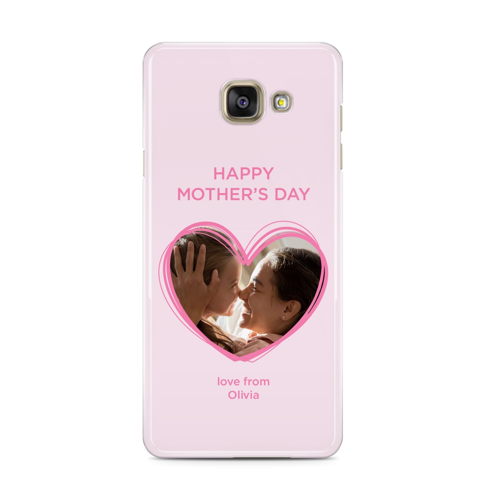 Personalised Mothers Day Photo Name Samsung Galaxy A3 2016 Case on gold phone