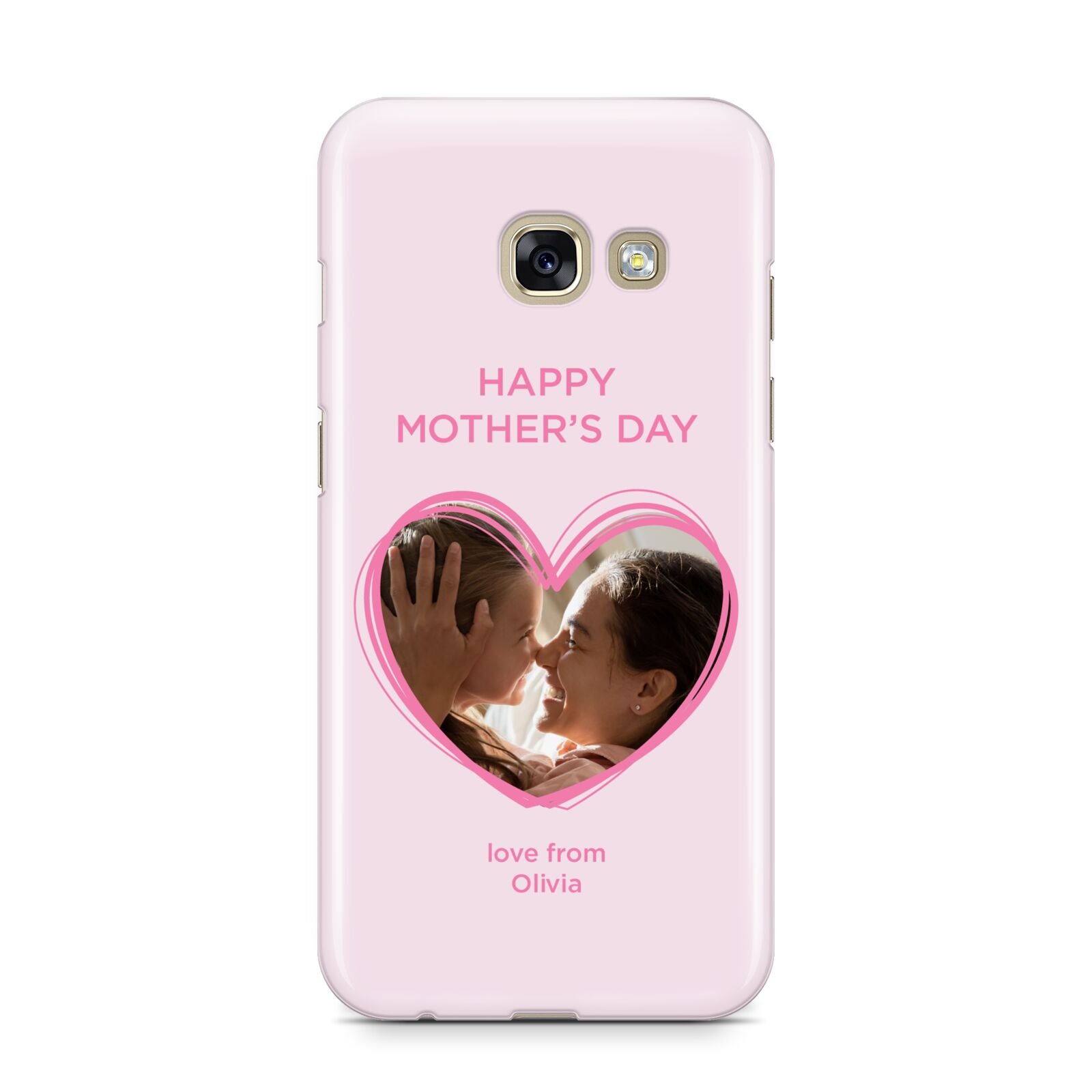 Personalised Mothers Day Photo Name Samsung Galaxy A3 2017 Case on gold phone