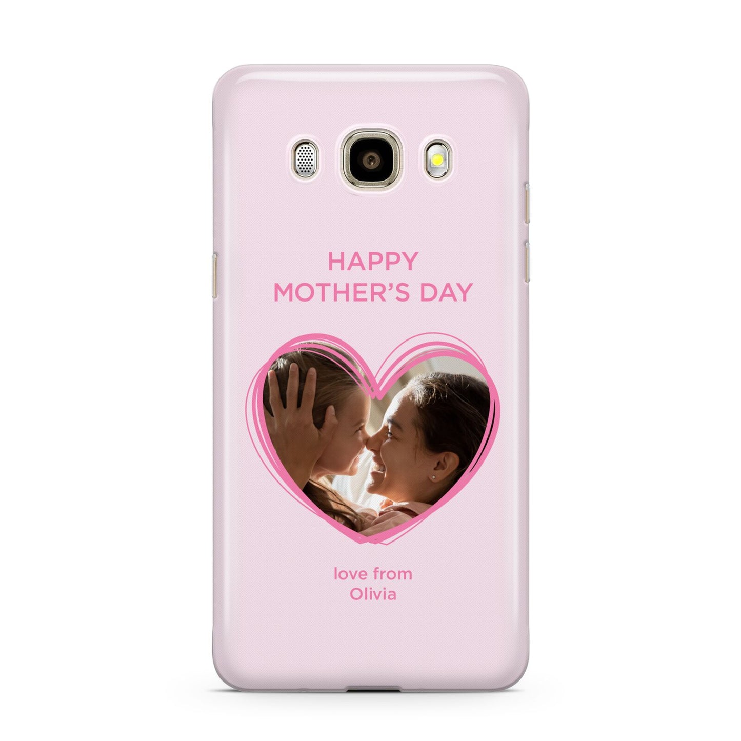 Personalised Mothers Day Photo Name Samsung Galaxy J7 2016 Case on gold phone