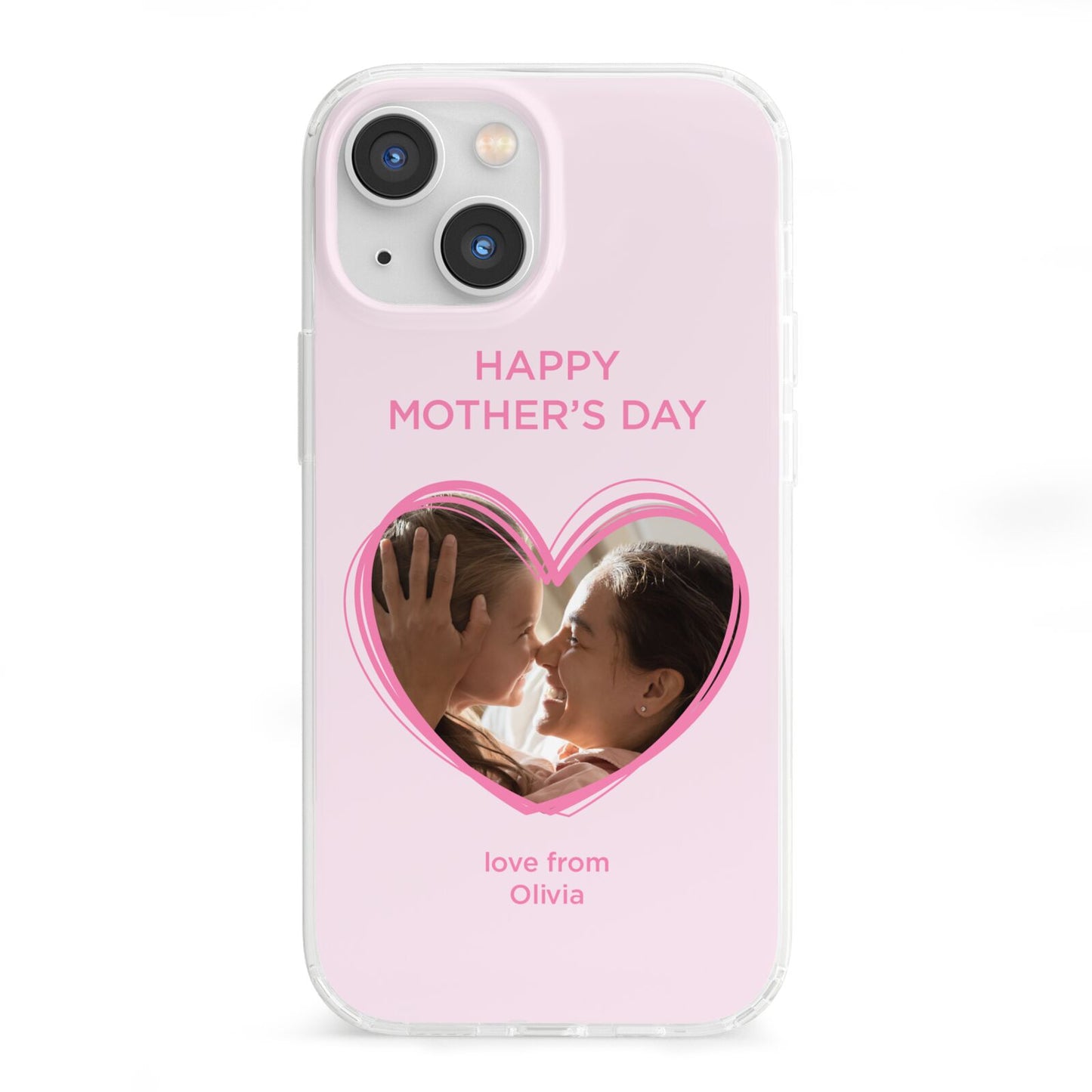 Personalised Mothers Day Photo Name iPhone 13 Mini Clear Bumper Case